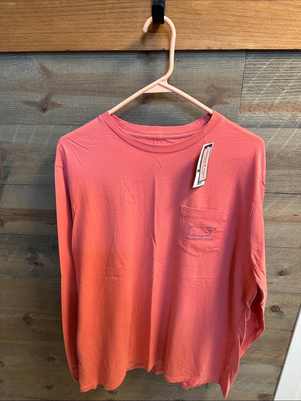Vineyard Vines Men’s Long-Sleeve Pocket Tee - Coral Pink